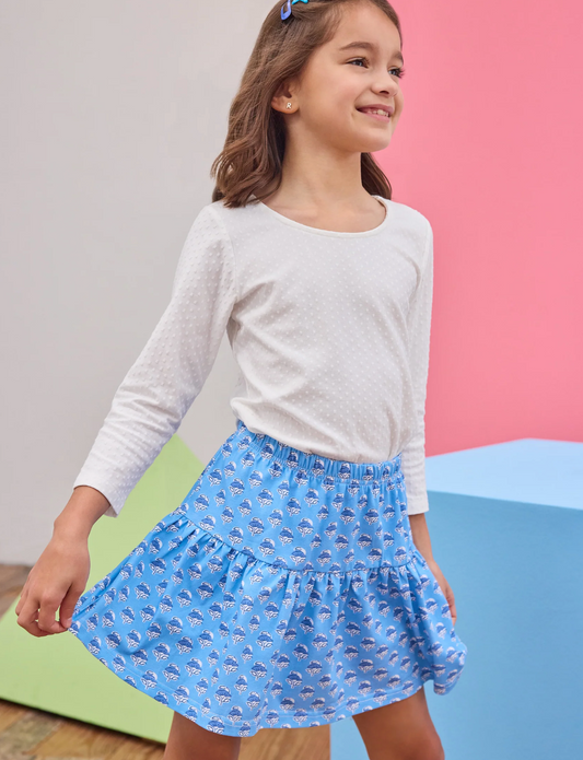 Sally Skort, Cornflower Block Print