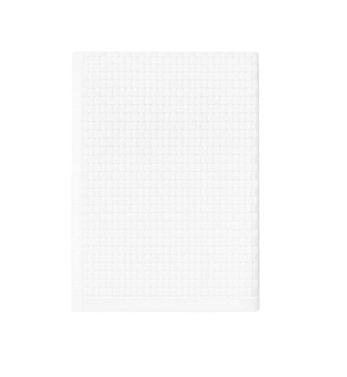 Stonewashed Basket Weave Blanket with Binding, White
