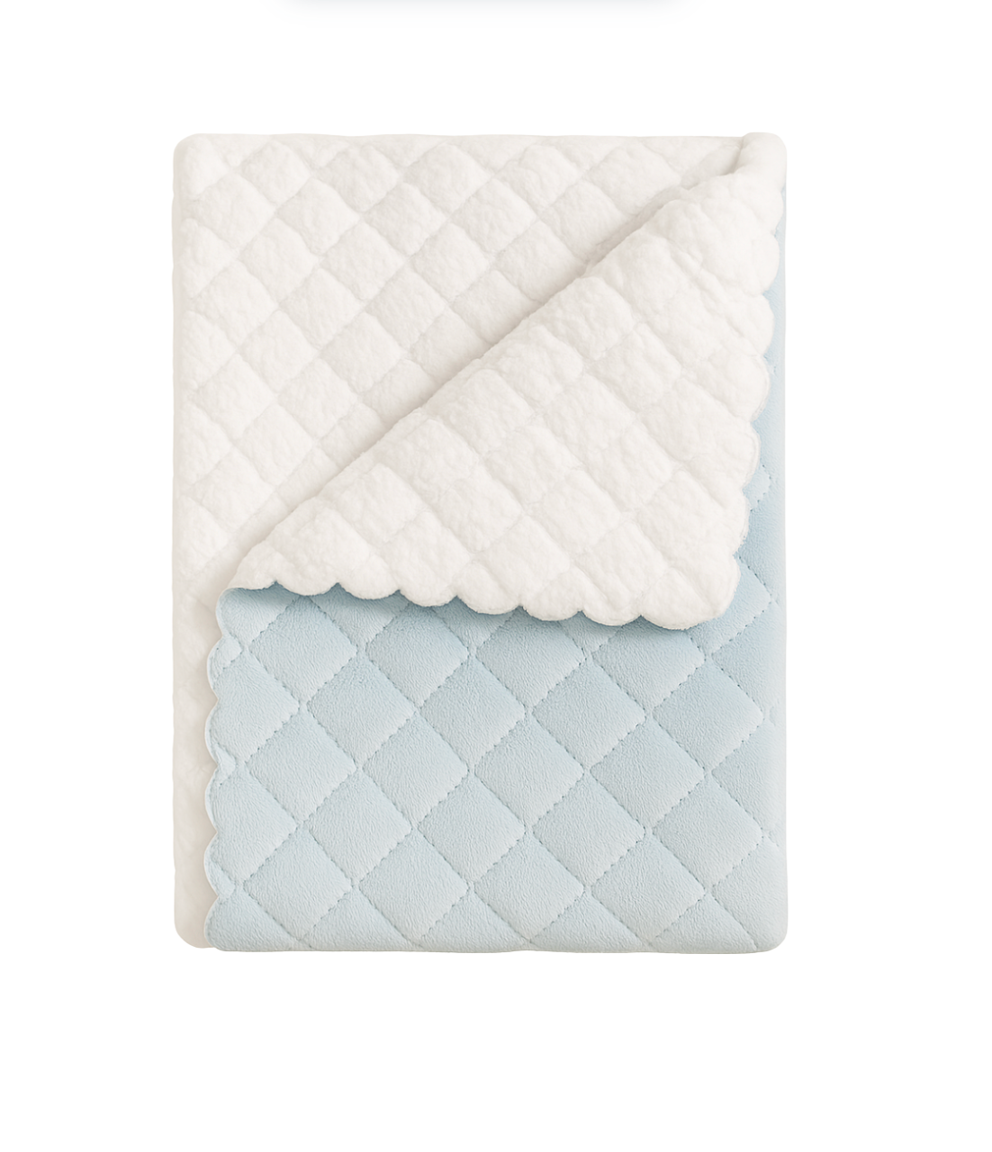 Quilted Plush Baby Blanket, Blue