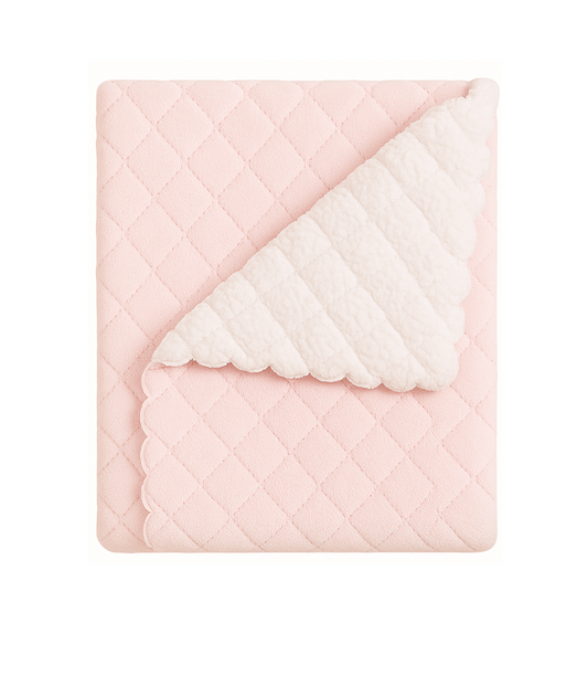 Quilted Plush Baby Blanket, Pink