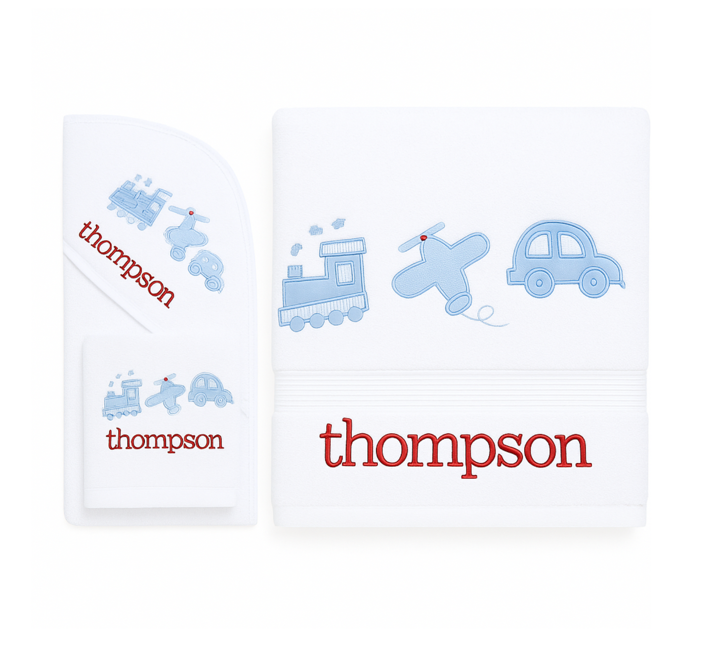 3 Piece Bath Towel Set, Cars, Trains & Planes