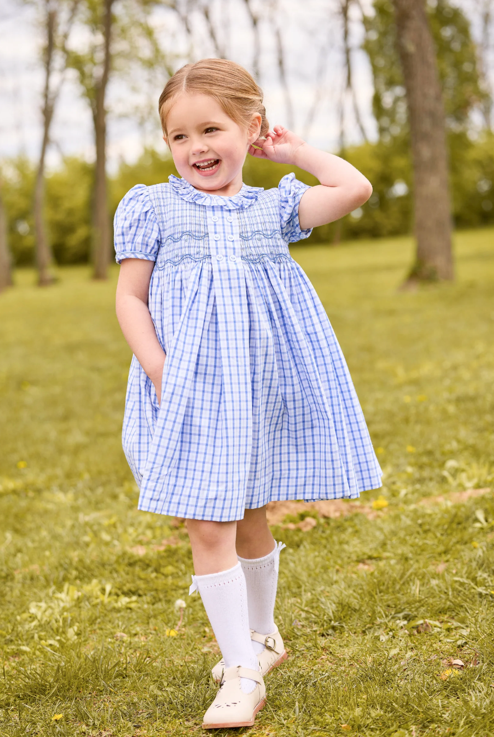 Smocked Bridget Dress - Woodberry Plaid