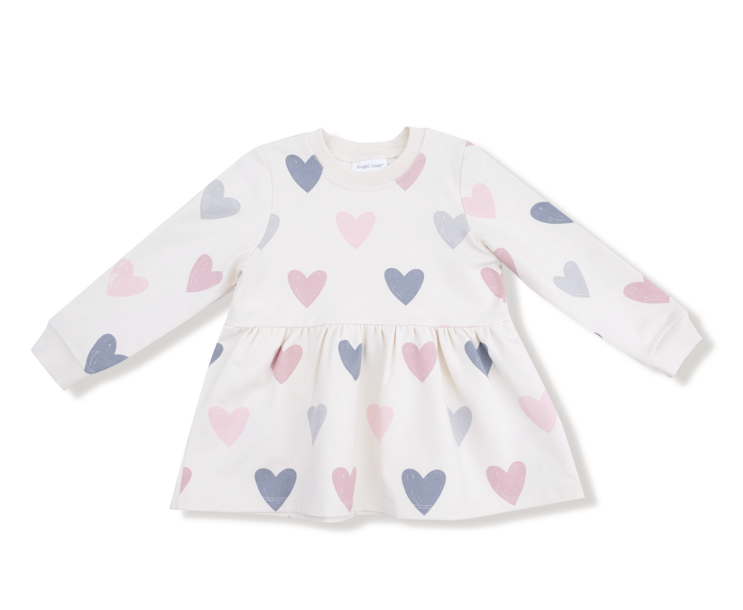 French Terry Hearts Drop Waist Dress