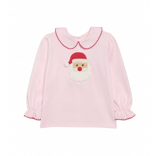 Long Sleeve Collared Back Zip Shirt, Santa