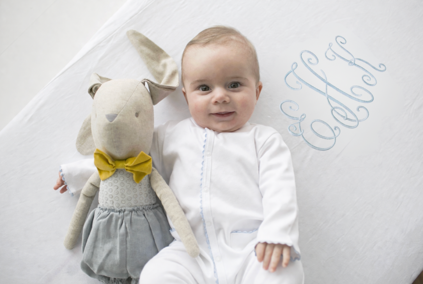 Monogrammable Jersey Crib Sheet