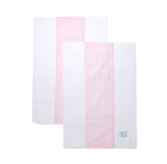 Check Burps, Set of 2 Pink