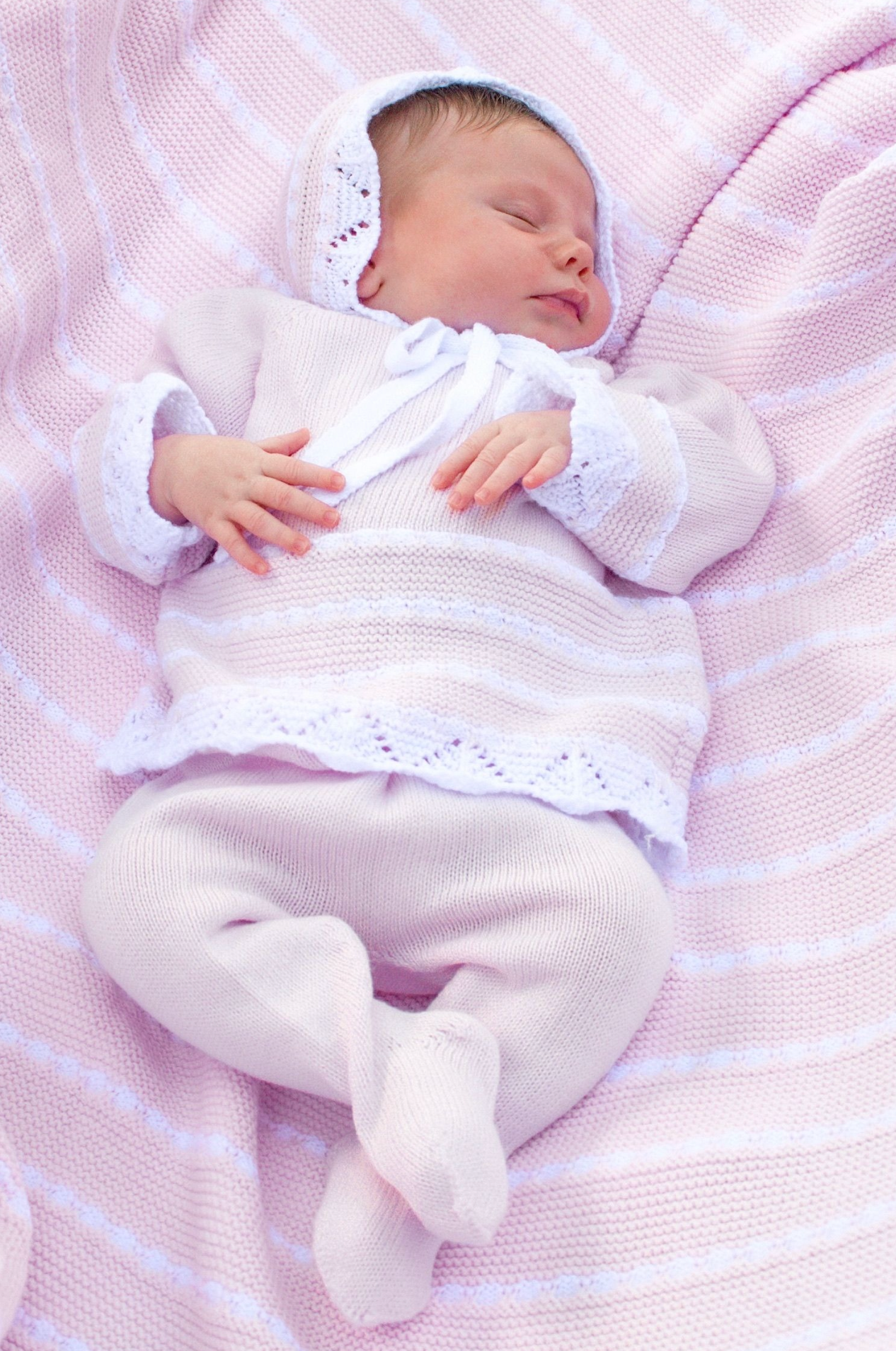 Footed Stripe Baby Girl Set