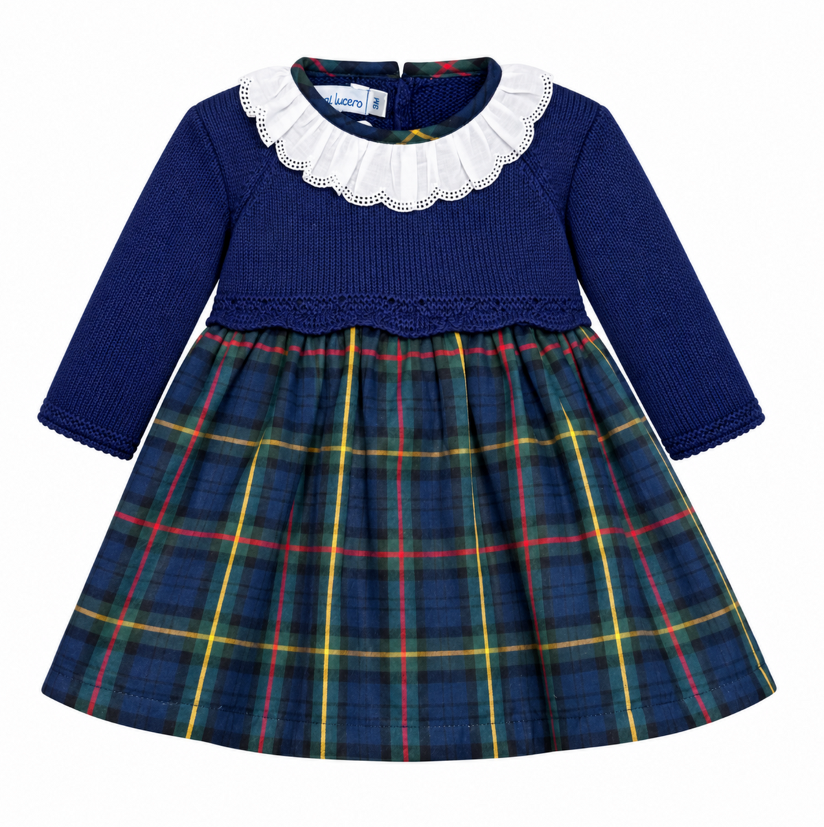 Ruffle Collar Plaid Dress
