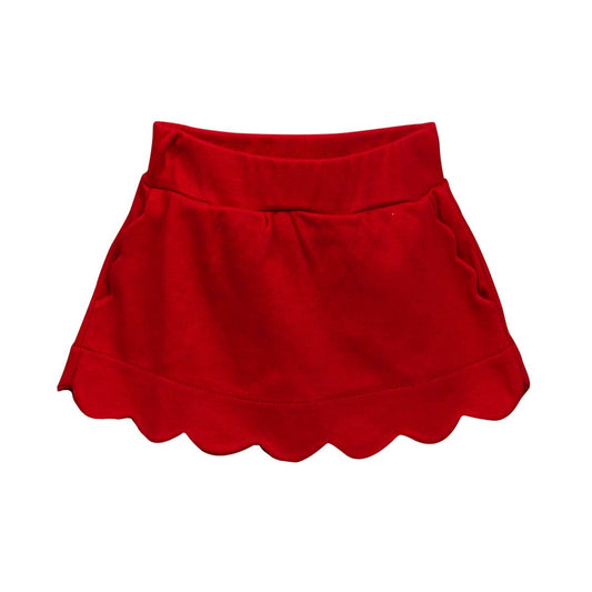 Red Scallop Skort