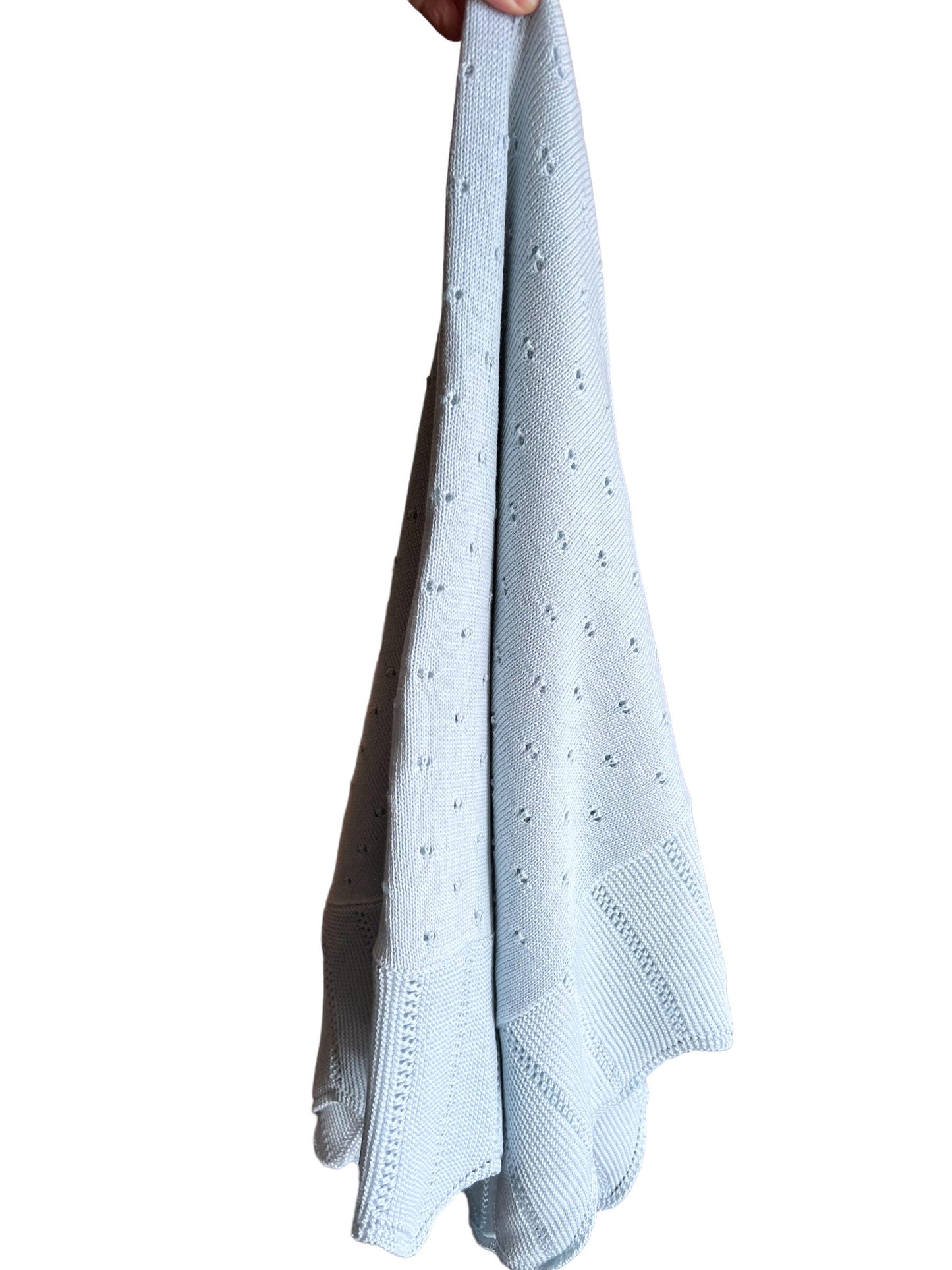 Lace Edge Light Blue Blanket