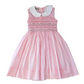 Pink Check Sleeveless Smocked Dress