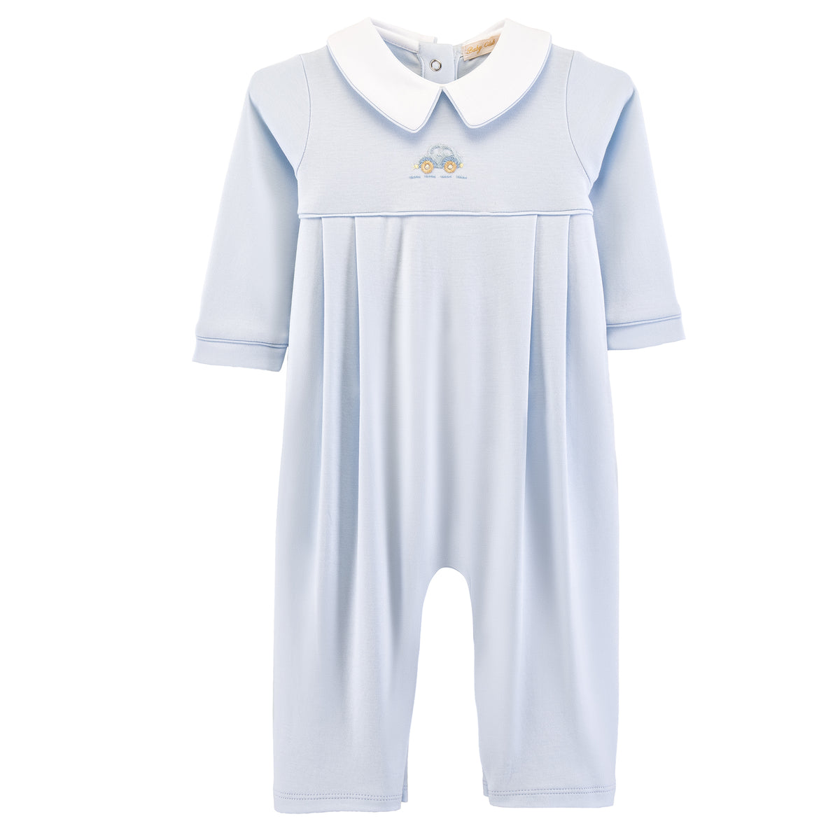 Vintage Cards Embroidered Playsuit with Point Collar