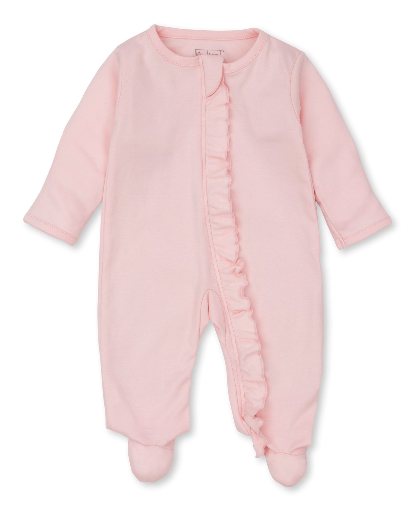 Breezy Clouds Pink Ruffle Zip Footie