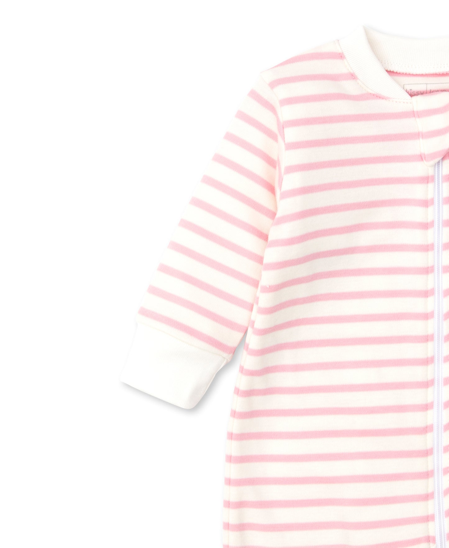 Basics Stripes Zip Footie, Pink