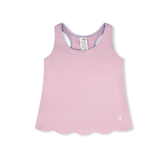 Anna Scallop Tank - Cotton Candy Pink, Petal Purple