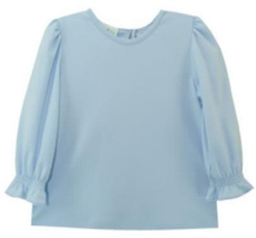 Birdie Long Sleeve Light Blue Knit Blouse