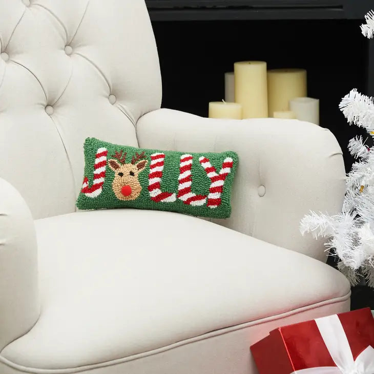 Hooked Pillow, Jolly Deer