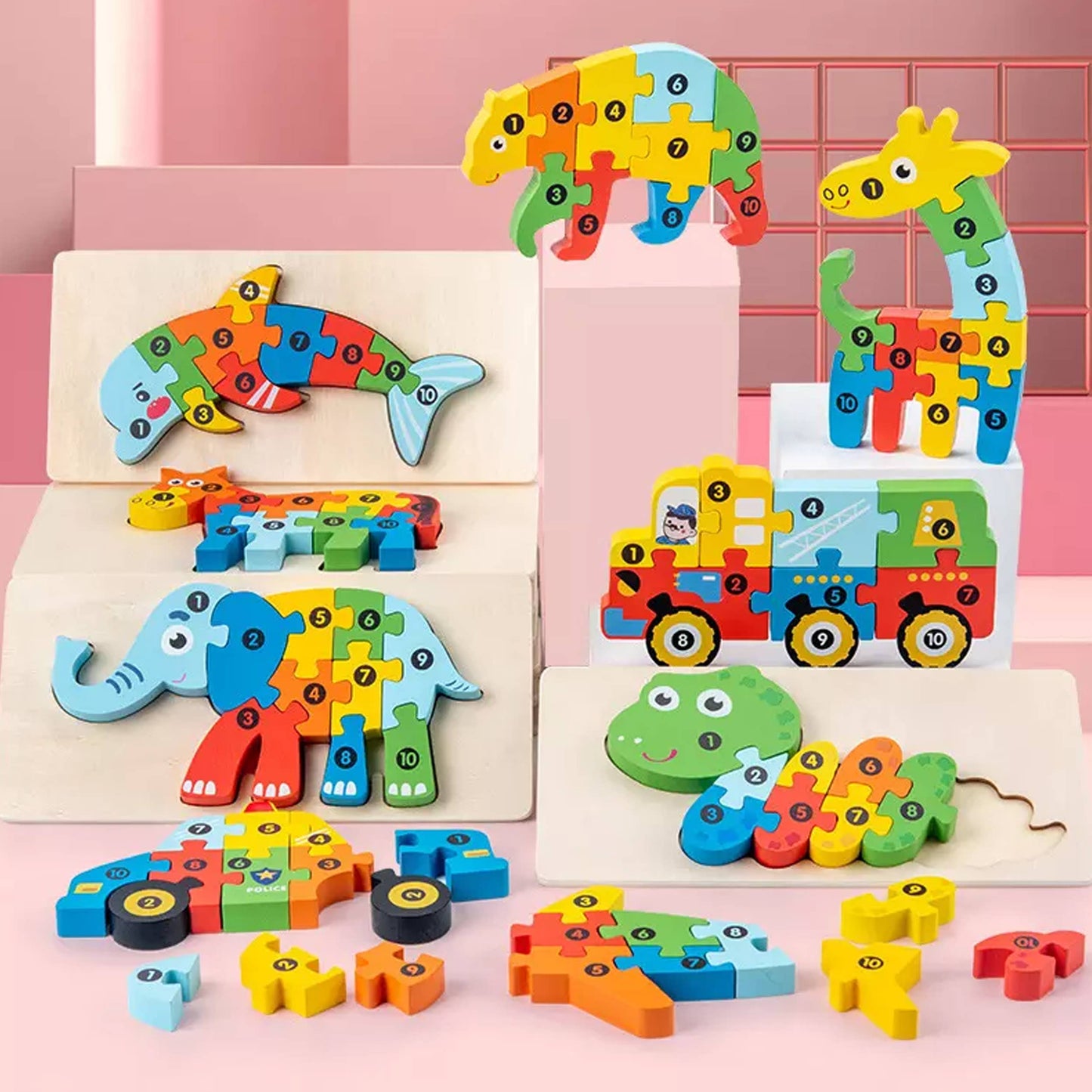 Montessori & Educational Wooden Puzzle Toy- Assorted