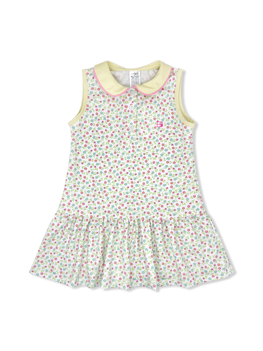 Darla Dress - Petal Power Floral, Sunshine Yellow, Flamingo Pink