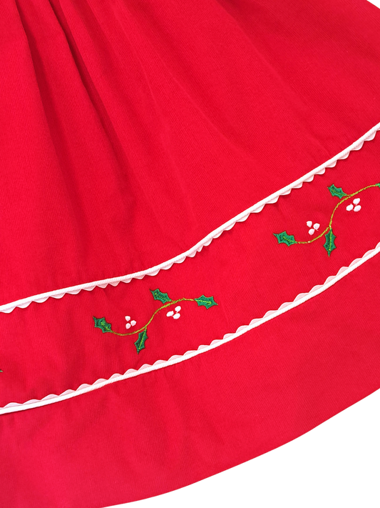 Corduroy Red Classic Float Christmas Dress