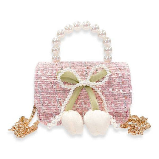Lily & Bow Tweed Purse, Pink