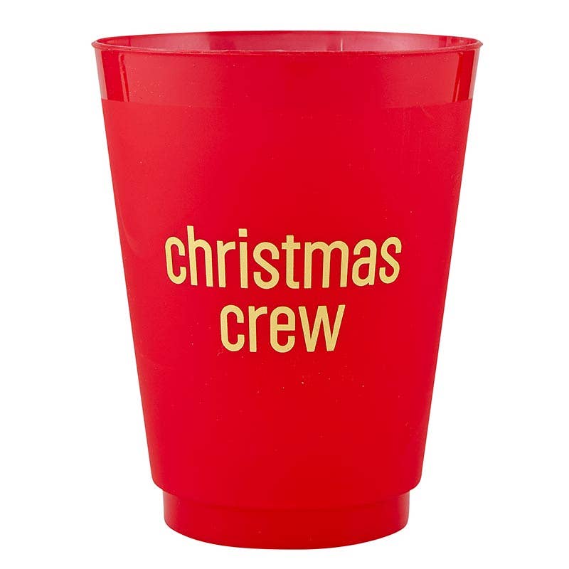 Set of 6 Frosted Cups, Christmas Crew