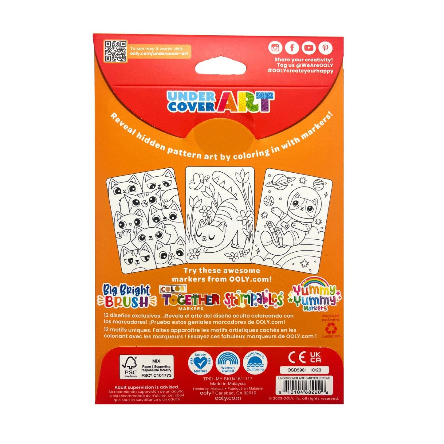 Undercover Art Hidden Patterns Coloring, Smitten Kitten