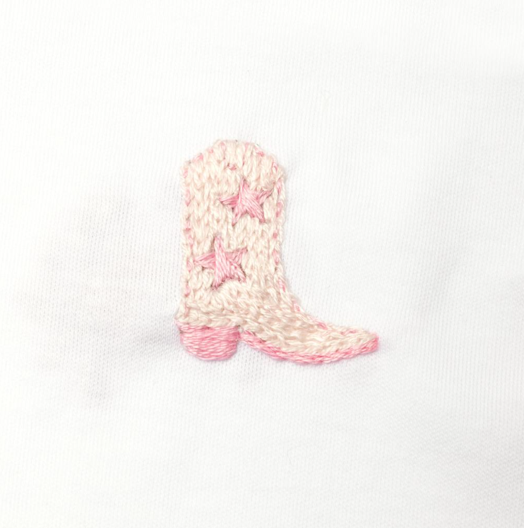 Converter Gown, Pink Cowgirl Boot Embroidery
