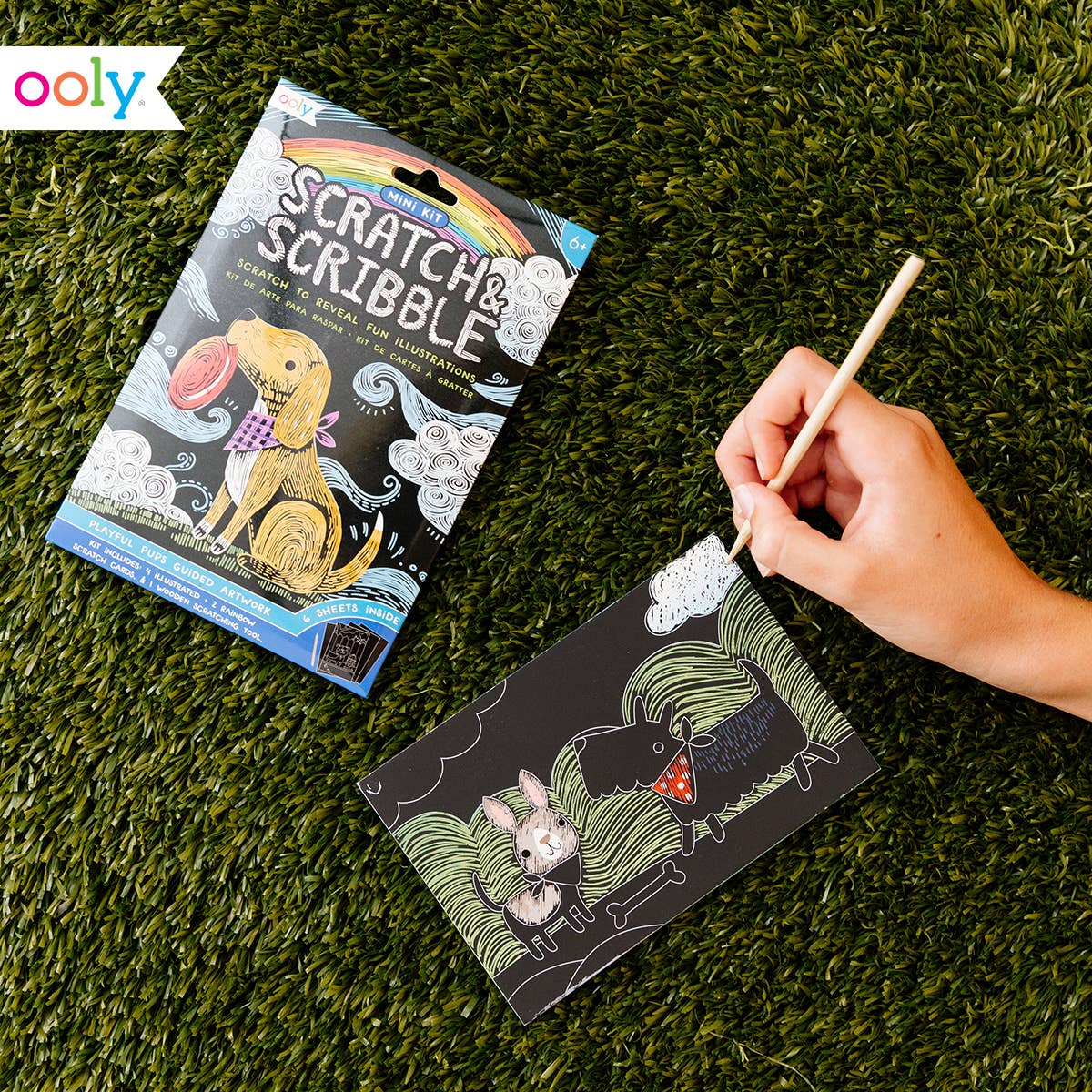 Mini Scratch & Scribble Art Kit, Playful Pups