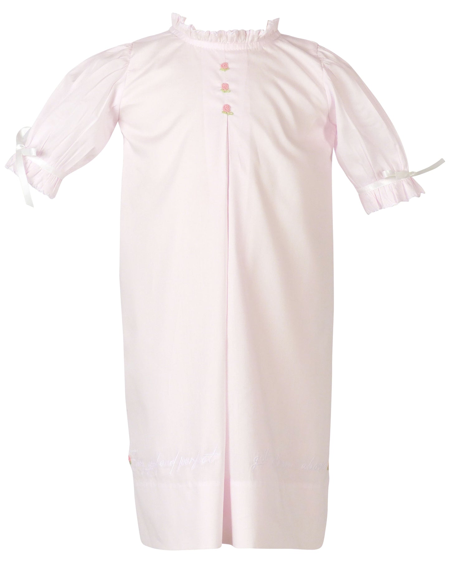 Genesis Daygown & Diaper Cover, White with Pink