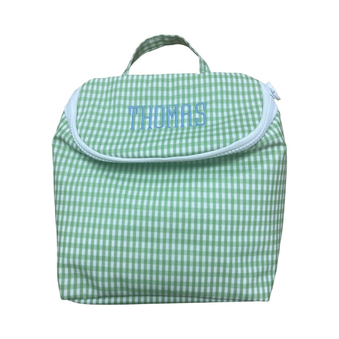 Take Away Insulated Bag, Gingham Leaf Green