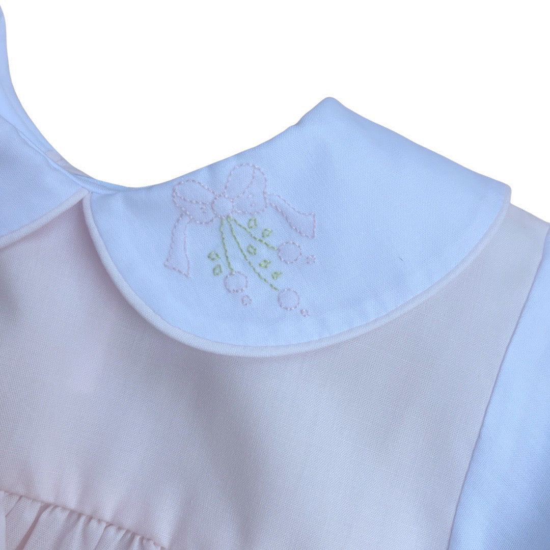 Long Sleeve Collared Bubble with Bow Embroidery