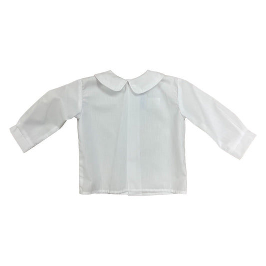 Boy's Long Sleeve Collared Button Back Shirt White