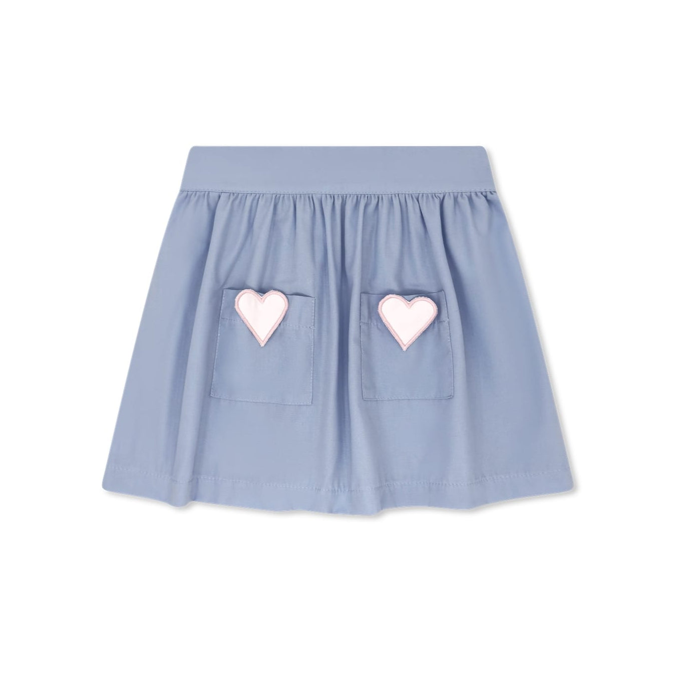 Light Blue Woven Heart Pocket Penelope Skirt