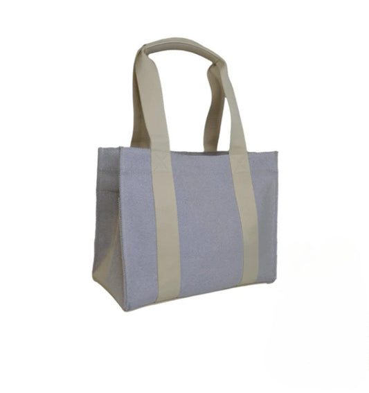 Luxe Linen Tote, Admiral Blue