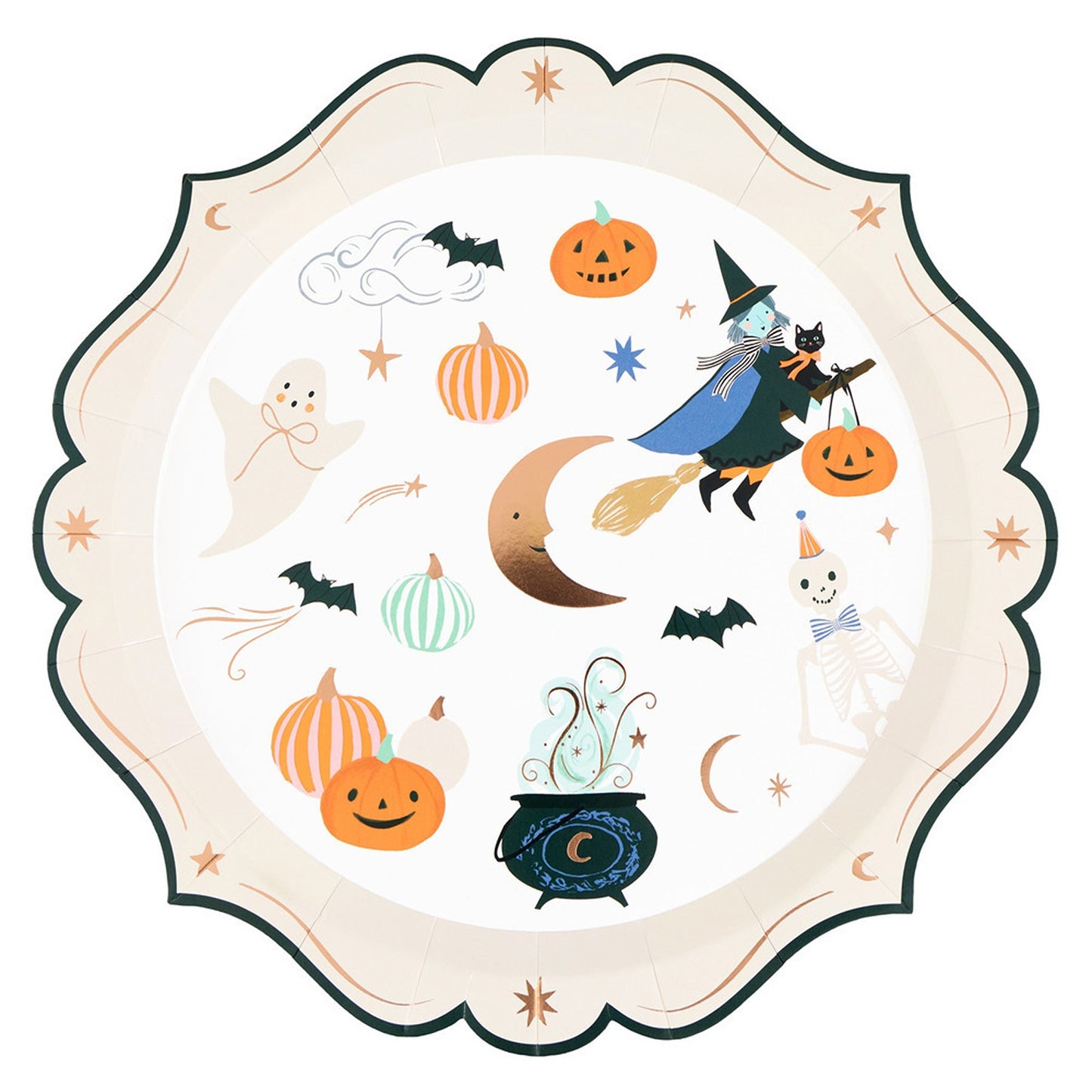 Ornate Edge Halloween Dinner Plates (x 8)
