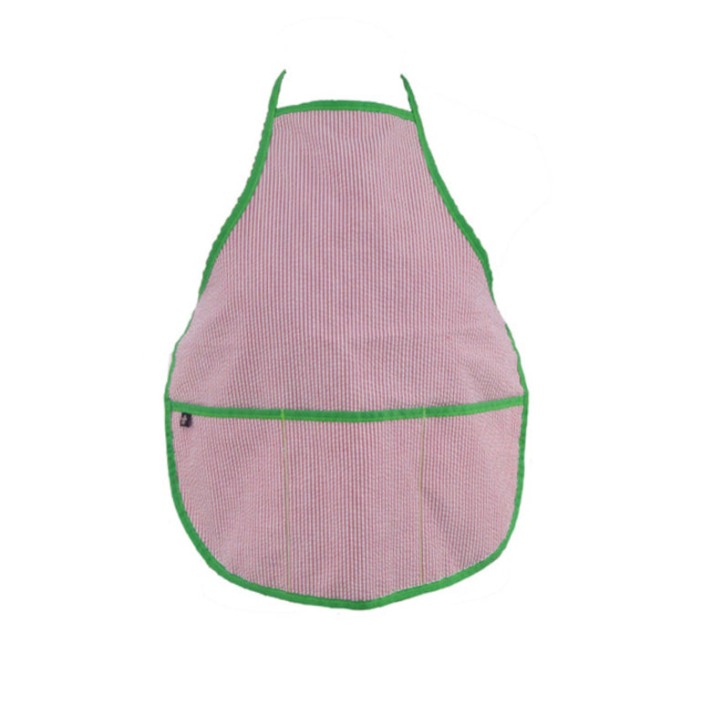 Seersucker Art Smock/Apron, Red/Green