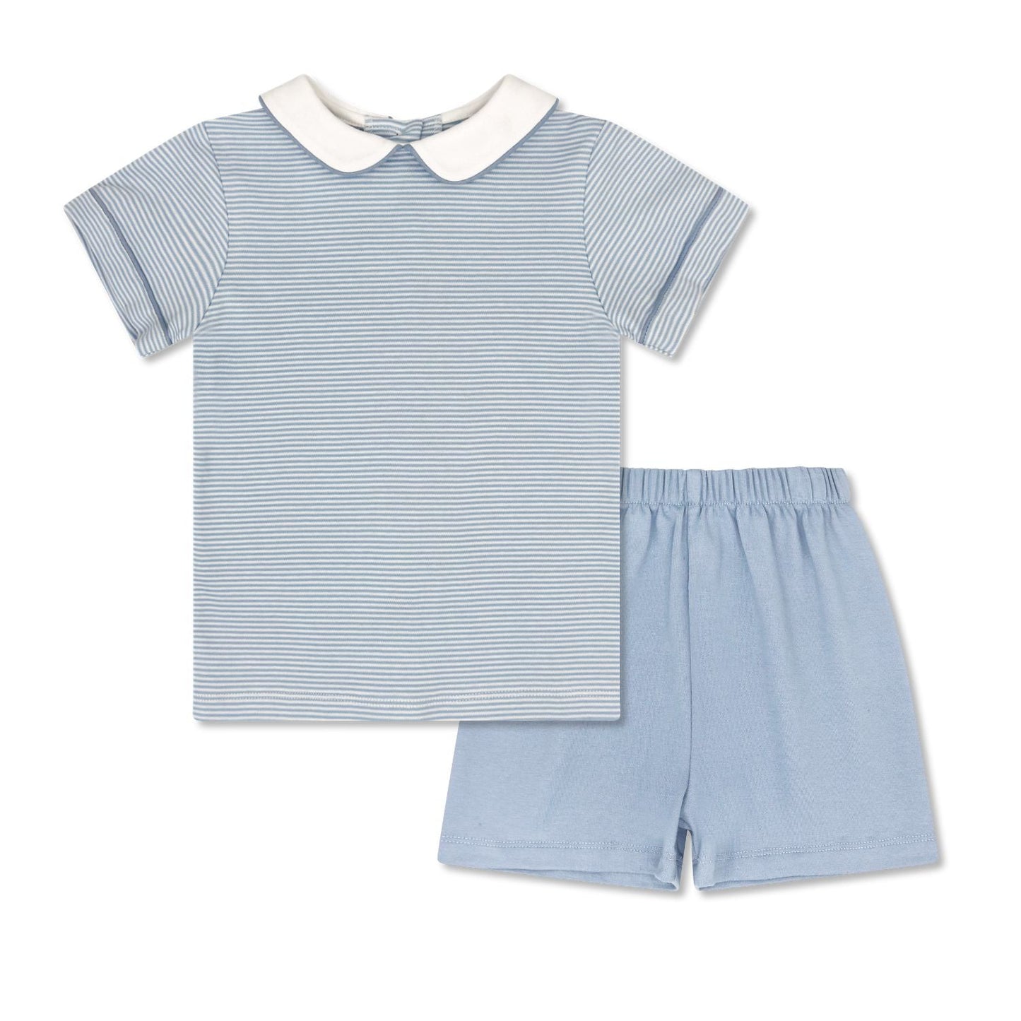 Seaside Blue Ministripe Knit Sibley Short Set
