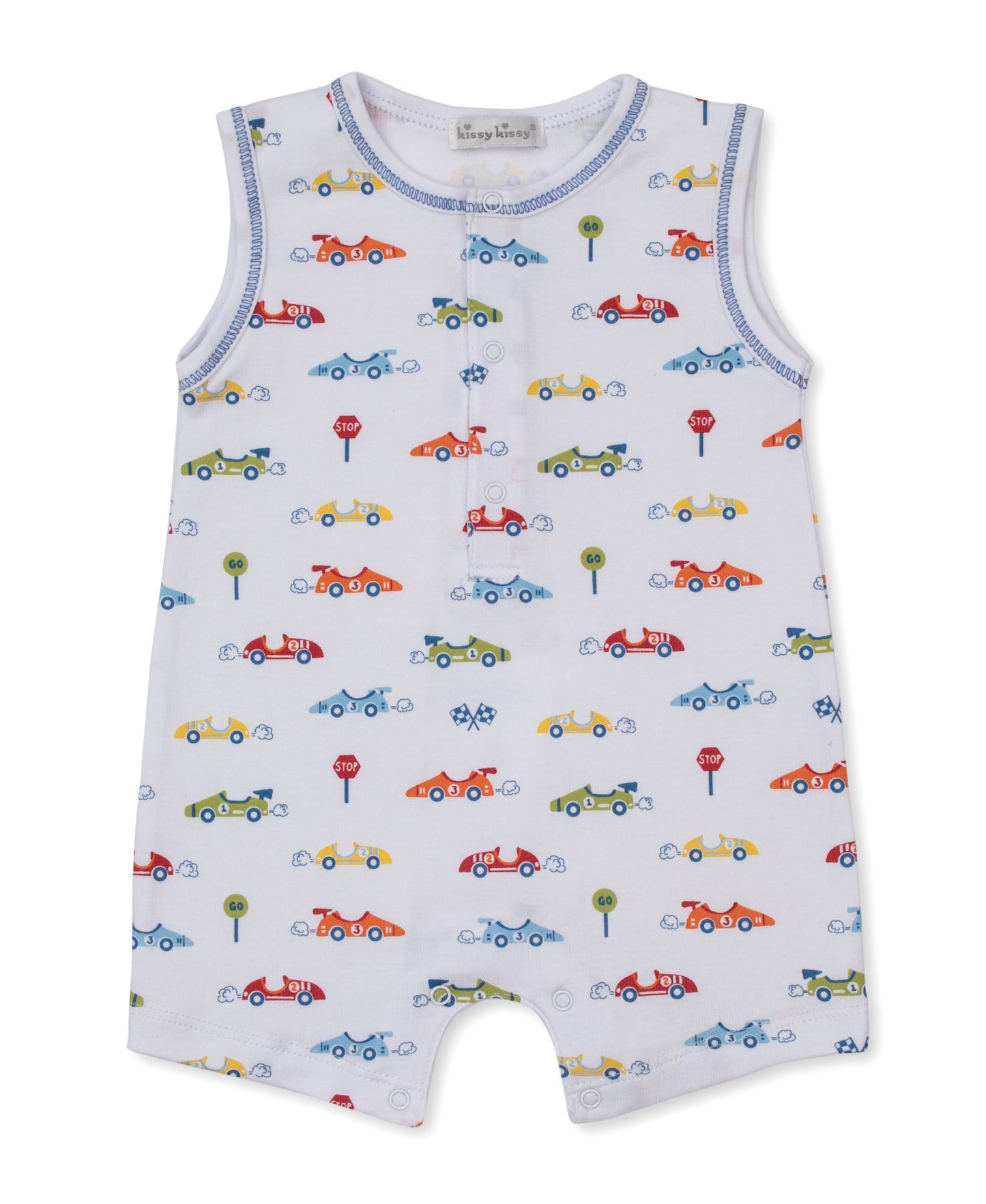 Printed Sleeveless Playsuit, Sizzling Speedway