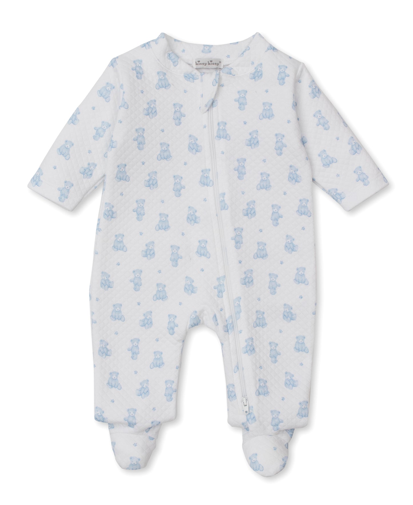 Printed Jacquard Zippered Footie, Teddy Bear Time