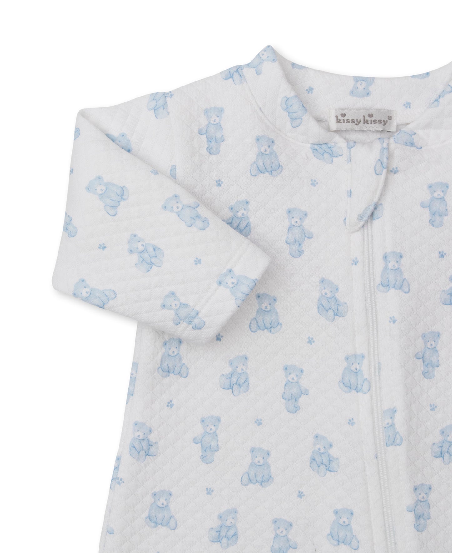 Printed Jacquard Zippered Footie, Teddy Bear Time