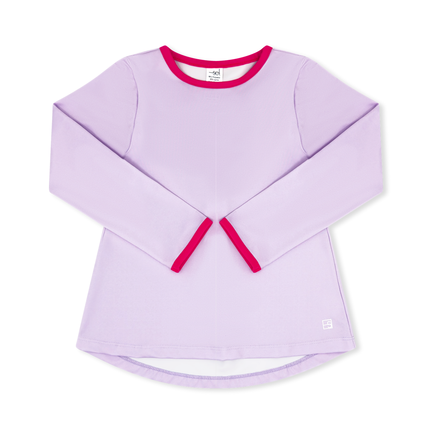 Taylor T Long Sleeve - Petal Purple, Power Pink