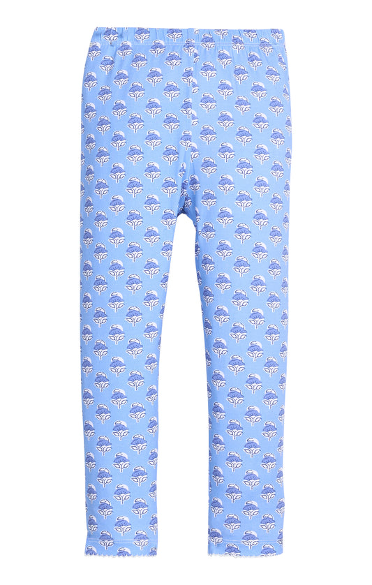 Leggings, Cornflower Block Print