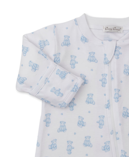 Printed Zippered Footie, Teddy Bear Time