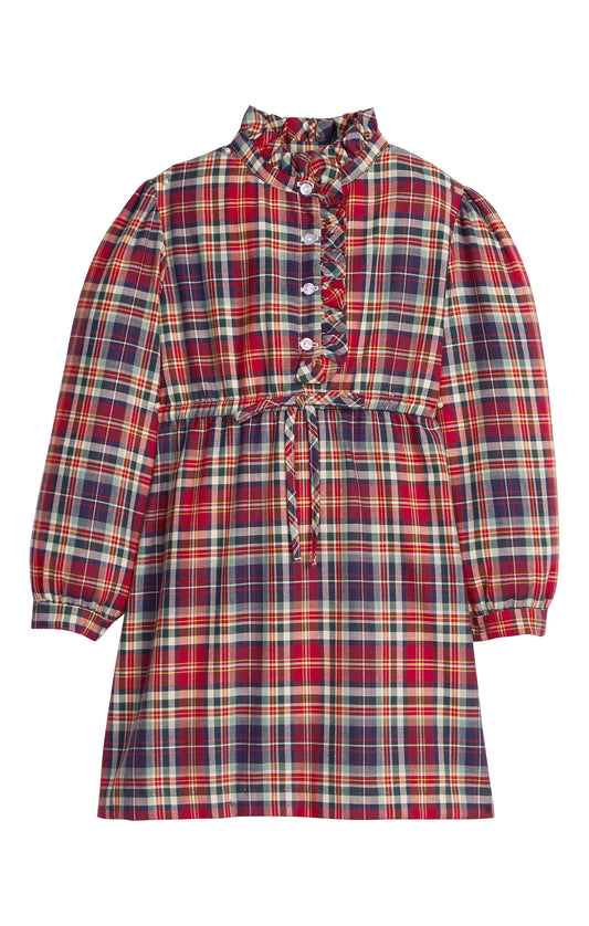 Ruffled Shirt Dress - Middleburg Plaid