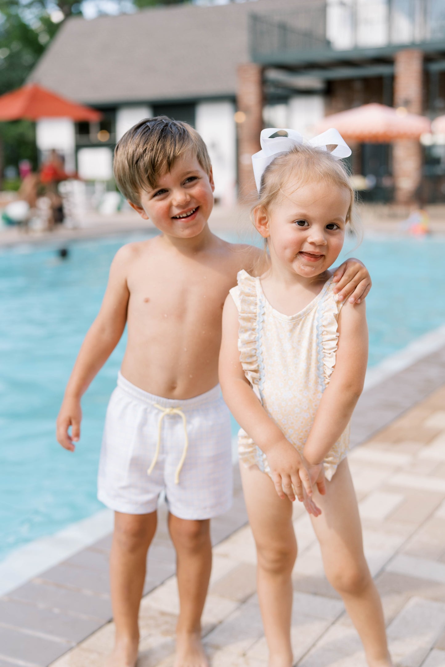 Barnes Swimsuit, Cornflower Check