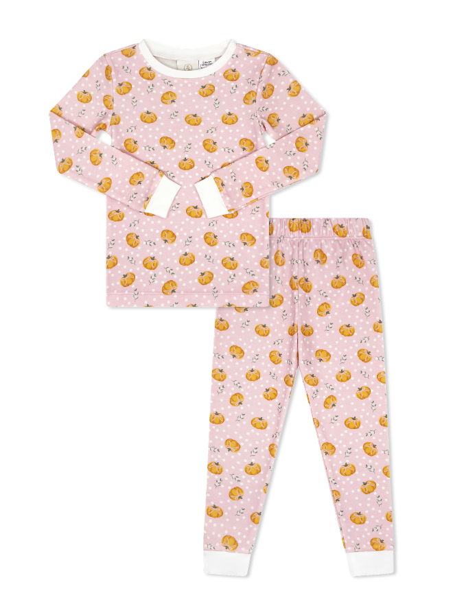 Sweet Pea Pj Set, Pink Pumpkin Patch Delight