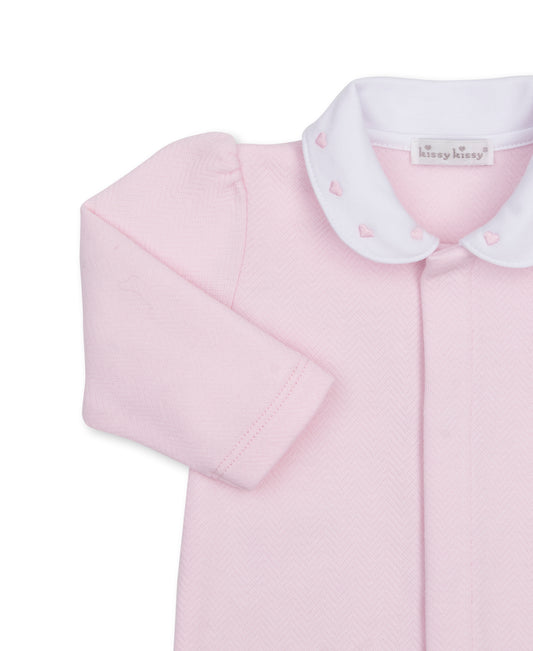 Collared Jacquard Footie, Baby Blessings