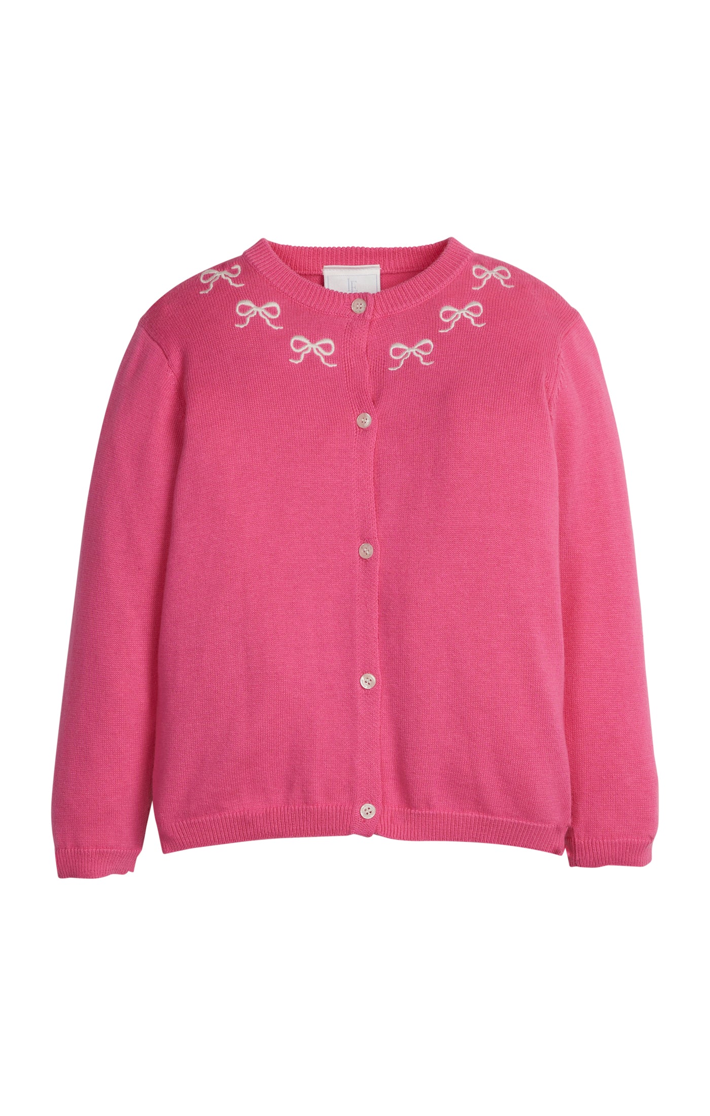 Embroidered Essential Cardigan, Pink Bows