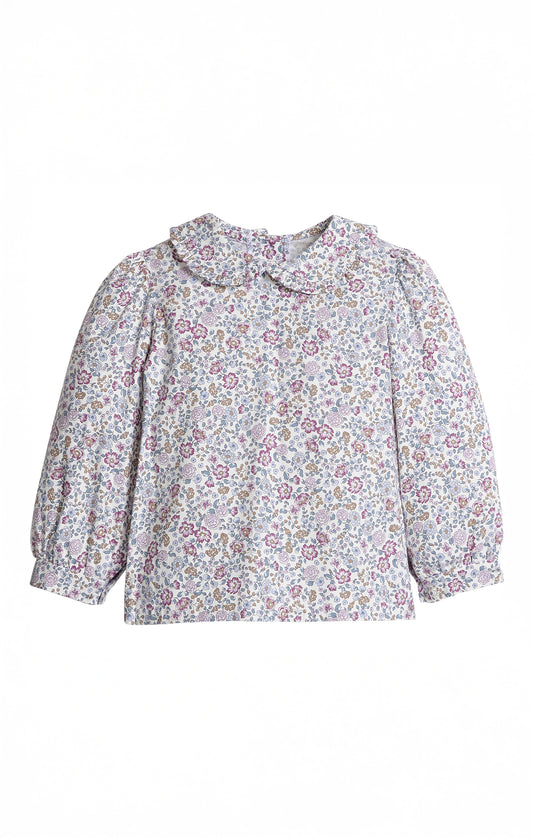 Ruffled Peter Pan Blouse - Margaux Floral